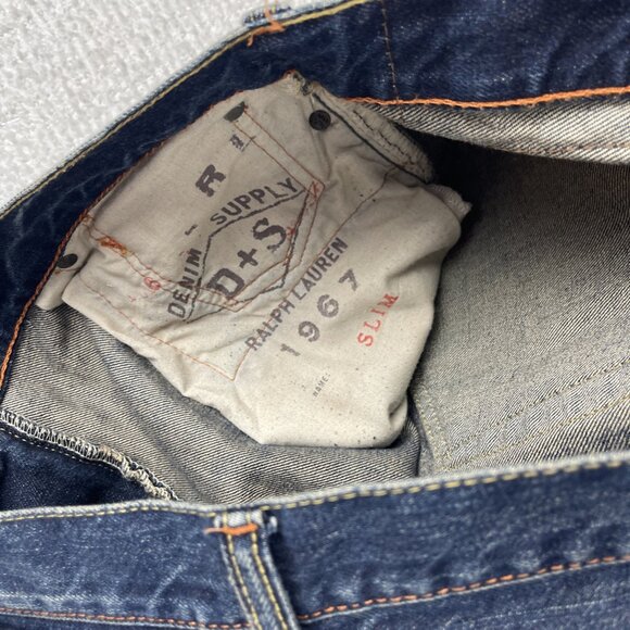 Denim & Supply Ralph Lauren Jeans Blue Distressed Slim Cut Off 34x**30** Read** - Picture 12 of 16